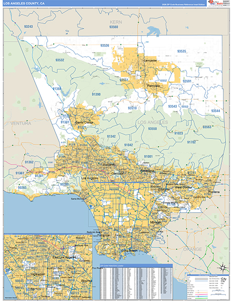Los Angeles County, CA Map Basic Style